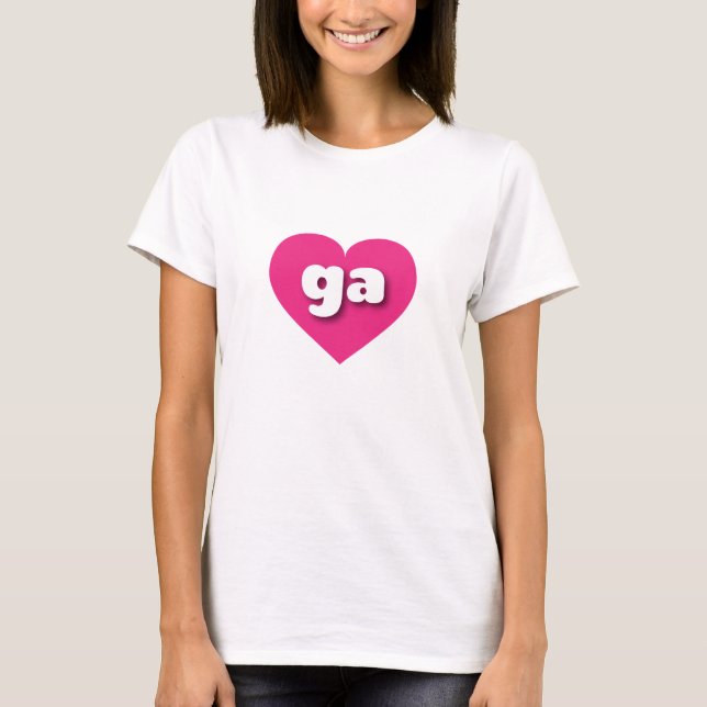 T-shirt Géorgie coeur rose chaud - J'aime ga (Devant)