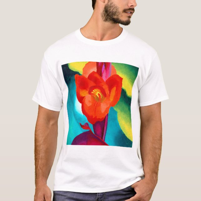 T-shirt Géorgie O Keeffe Red Canna (Devant)