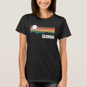 T-shirt Géorgie Vintage Sunset 80s Retro Summer State USA