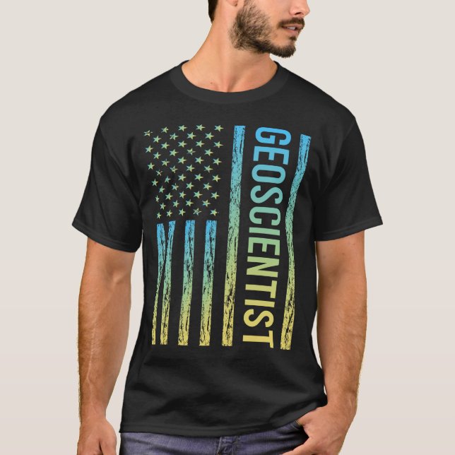 T-shirt Géoscientifique jaune bleu (Devant)
