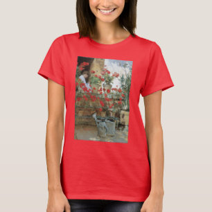 T-shirt Géraniums par Childe Hassam, Impressionnisme Vinta