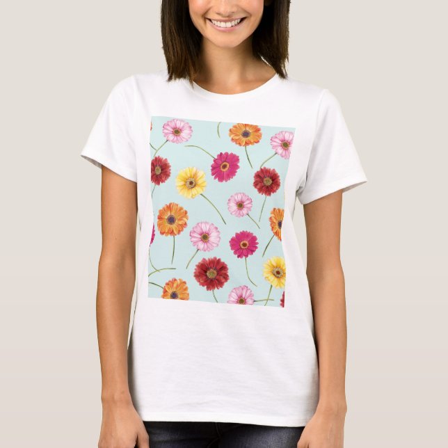 T-shirt Gerbera,pink,red,orange,yellow  (Devant)