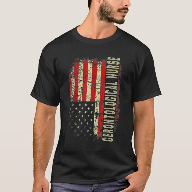 T-shirt Geriatric Nurse 4th Of July US Flag Patriotic Nurs (Devant)