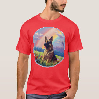 T-shirt Germain Shepherd Memorial Rainbow Bridge GSD Art