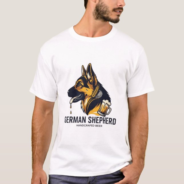 T-shirt German Shepherd & Craft Beer Logo (Devant)