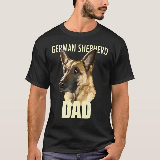 T-shirt German Shepherd Dad Dog Tee (Devant)