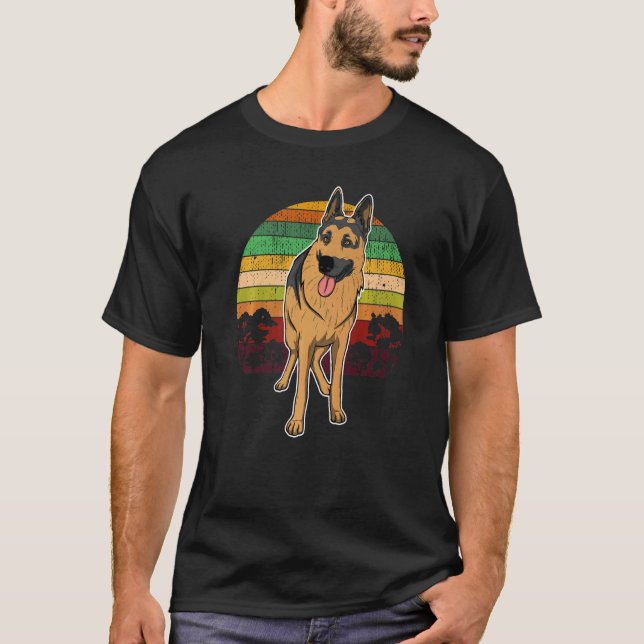 T-shirt German Shepherd Dog Gsd Sunset  8 (Devant)