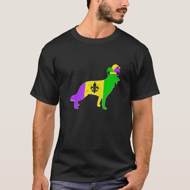 T-shirt German Shepherd Dog Mardi Gras Carnivals Funny Pup (Devant)
