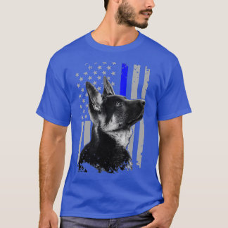 T-shirt German Shepherd K9 Unit Thin Blue Line Flag Police