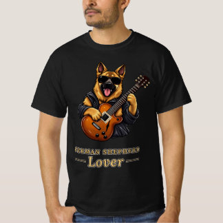 T-shirt German Shepherd Lover Rock Star Guitar Dog Gift