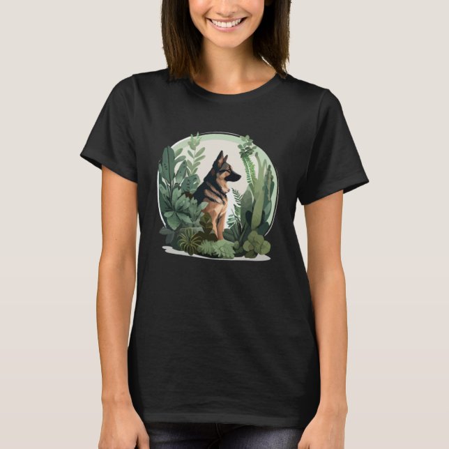 T-shirt German Shepherd Mama Plant  Dog (Devant)