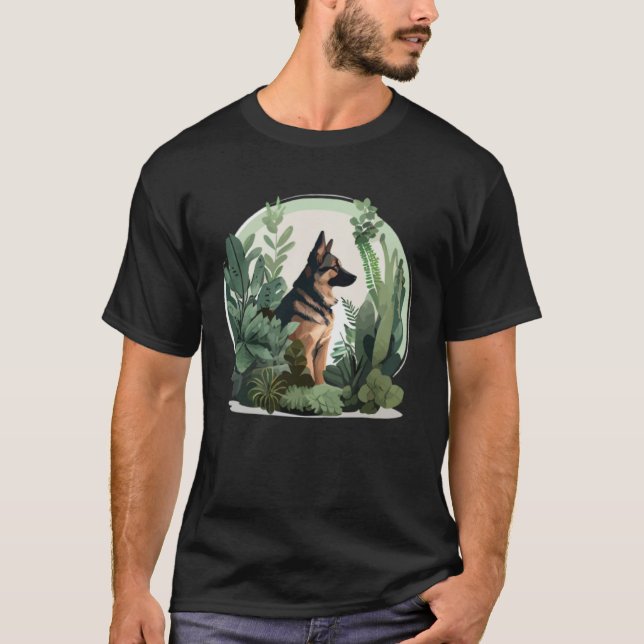 T-shirt German Shepherd Mama Plant  Dog (Devant)