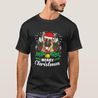 T-shirt German-Shepherd Merry Christmas Dog Lover Gift