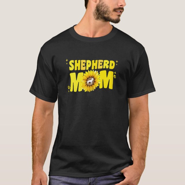 T-shirt German Shepherd Mom For Women Sunflower Shepherd G (Devant)