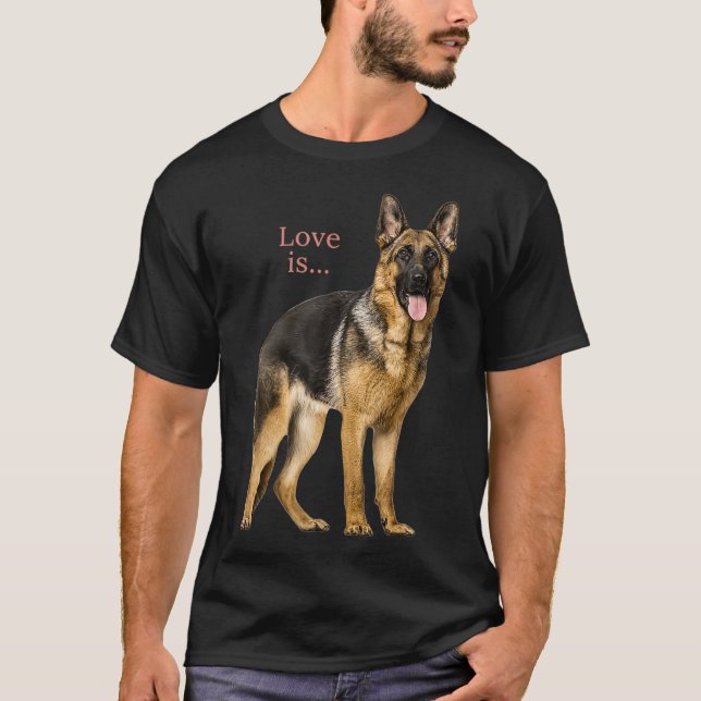 T-shirt German Shepherd  Shepard Dog Mom Dad Love Pet (Devant)