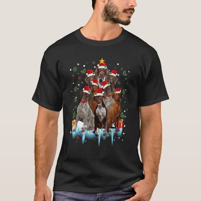 T-shirt German Shorthaired Pointer Christmas Tree  For Dog (Devant)