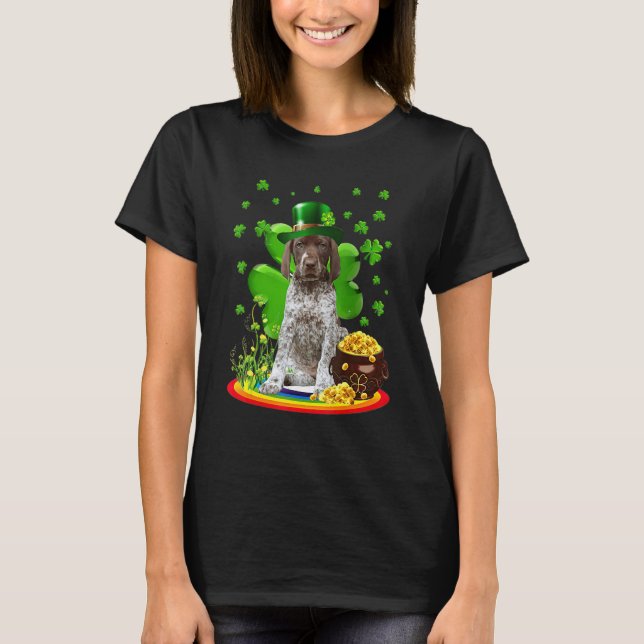 T-shirt German Shorthaired Pointer Dog Shamrock St Patrick (Devant)