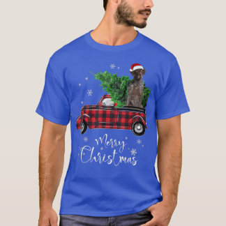 T-shirt German Shorthaired Pointer Ride Red Truck Christma
