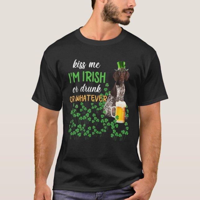 T-shirt German Shorthred Pointer Kiss Me I'm Irish Or (Devant)