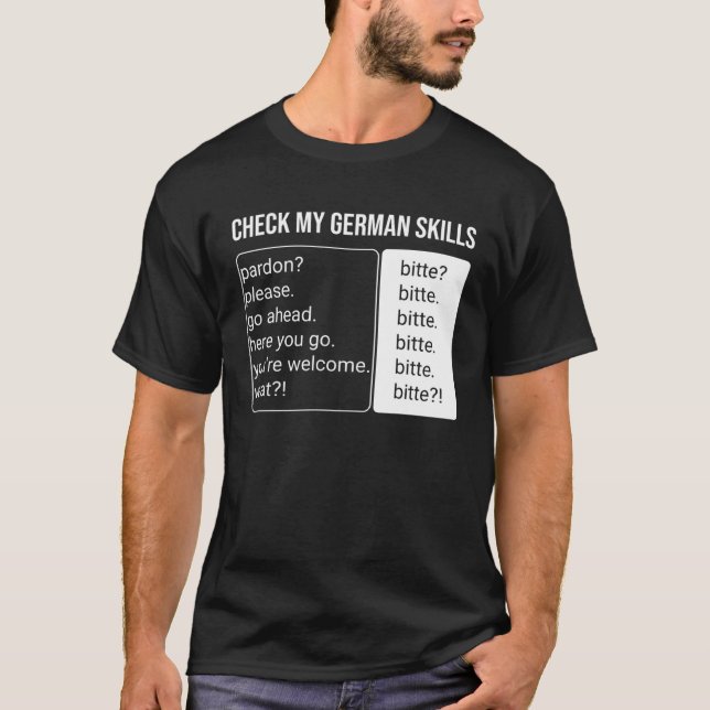 T-shirt German Speaker Language Translator Fact Bitte  Ger (Devant)