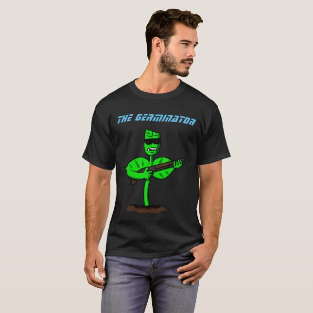 T-shirt Germinator cyborg plante dessin humoristique (Devant entier)