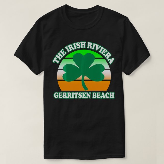 T-shirt Gerritsen Beach Irish Riviera Funny Shamrock Retro (Design devant)