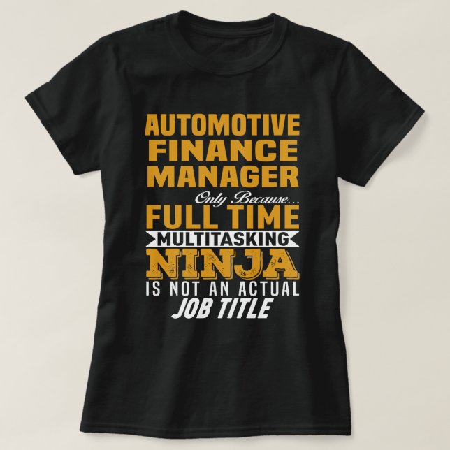 T-shirt Gestionnaire de finances automobile (Design devant)