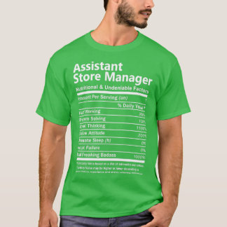 T-shirt Gestionnaire De Magasin Assistant Nutritionnel Et