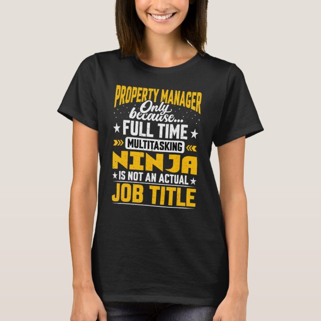 T-shirt Gestionnaire de propriétés Titre du travail Direct (Devant)