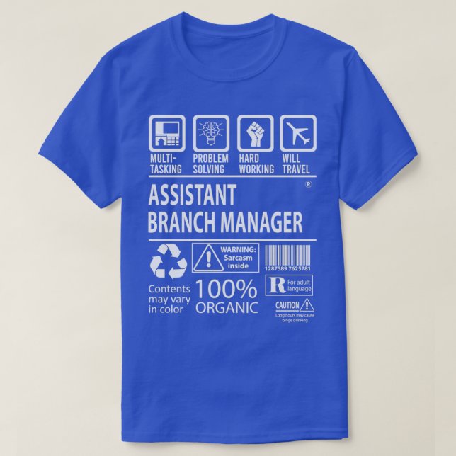 T-shirt Gestionnaire de succursale adjoint (Design devant)