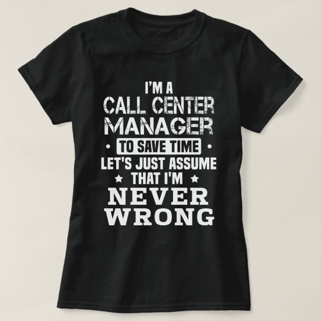 T-shirt Gestionnaire du centre d'appels (Design devant)