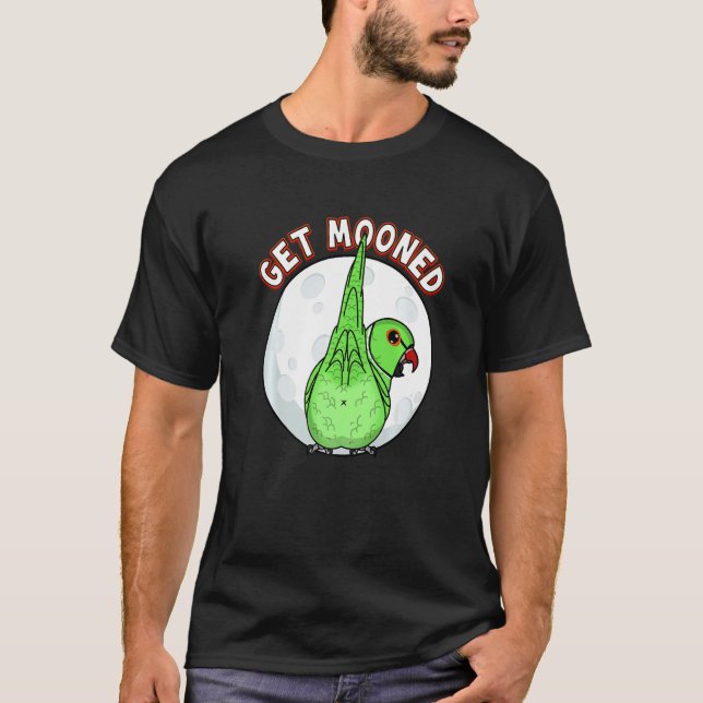 T-shirt Get Mooned I Parrot Underfluffies I Green Indian R (Devant)