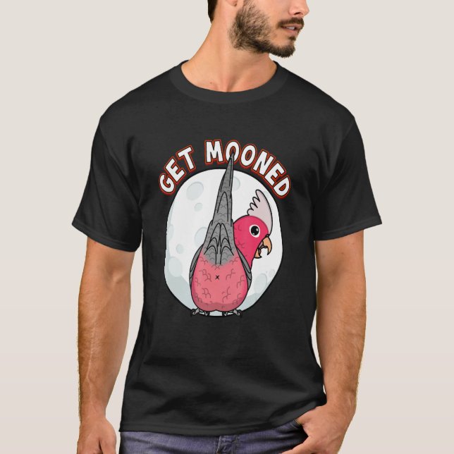 T-shirt Get Mooned I Parrot Underfluffies I Rose Galah Coc (Devant)