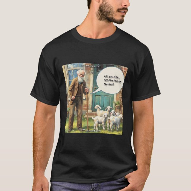 T-shirt Get Off My Lawn – Goat Edition Rick London Funny (Devant)