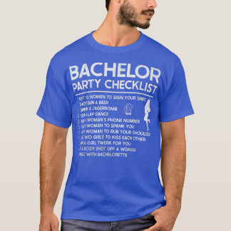 T-shirt Getting Married Groom Funny Bachelor Checklist Par