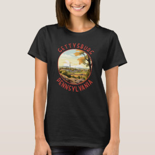 T-shirt Gettysburg Pennsylvanie Retro Cercle en détresse