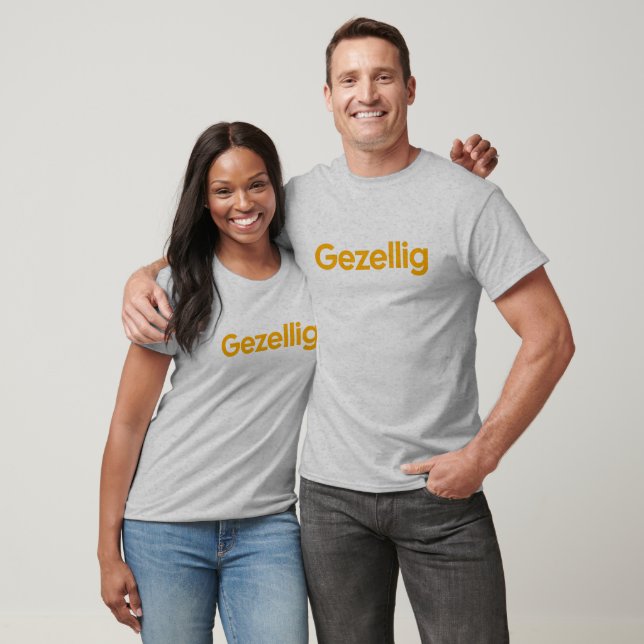 T-shirt Gezellig (moderne - orange) (Unisexe)