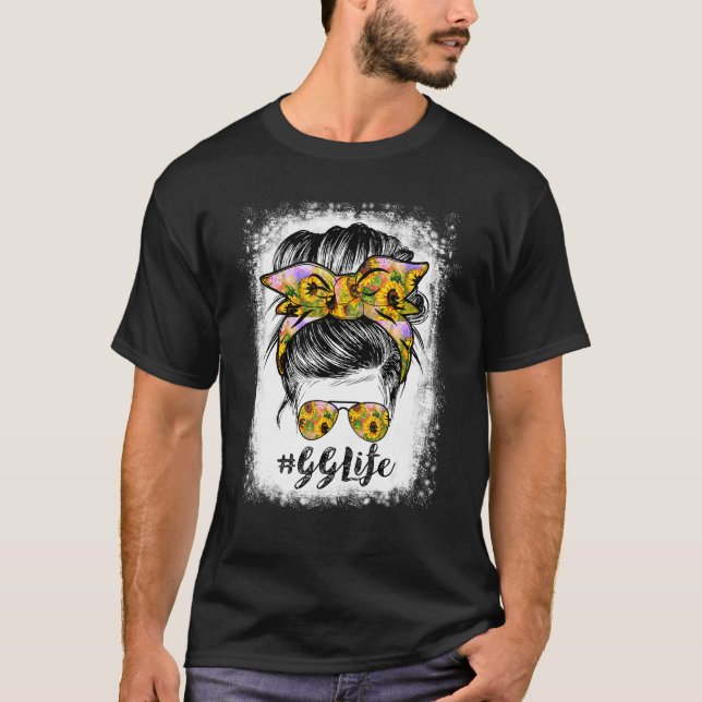 T-shirt Gg Life Bleached Gg Life Sunflower Messy Bun (Devant)