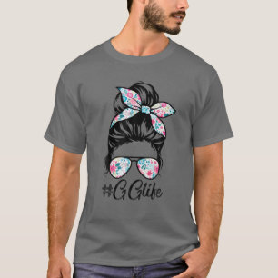T-shirt GG Life Messy Hair Bun Fête des mères Femmes Fête