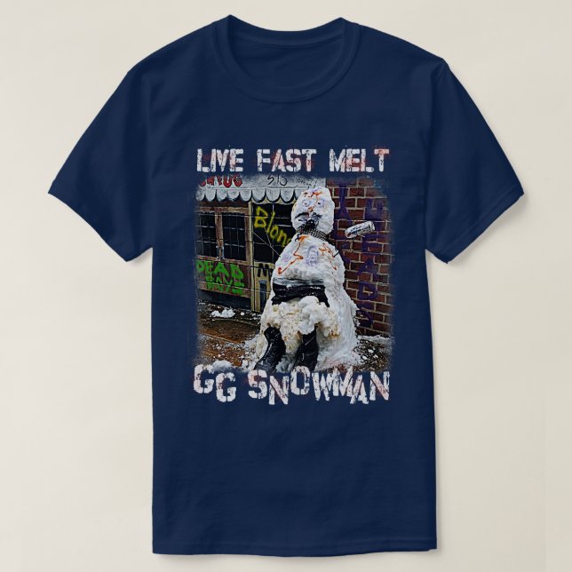 T-shirt GG Snowman Live Fast Melt GG Allin Hommage (Design devant)