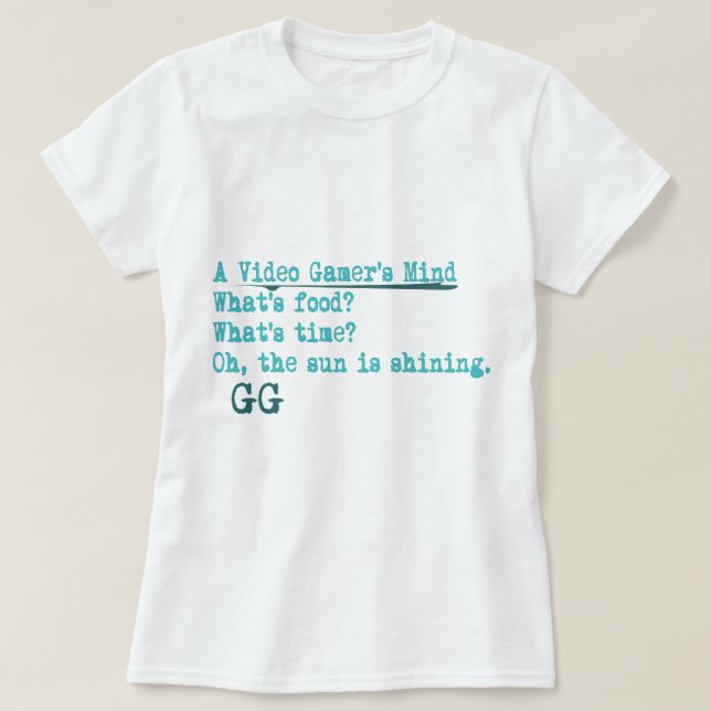 T-shirt gg visuel d'esprit de gamers (Design devant)