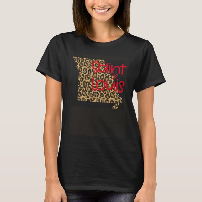 T-shirt GGT Leopard Poster de animal STL St Louis Missouri (Devant)