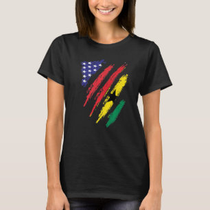 T-shirt Ghana American Grosse Drapeau USA Patriot Heritage