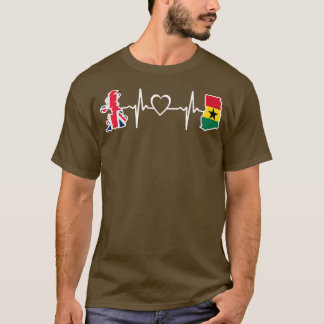 T-shirt Ghana British Flag - Ghanaian British UK Heartbeat