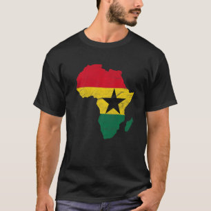 T-shirt Ghana Drapeau Afrique Continent Silhouette Cadeau 