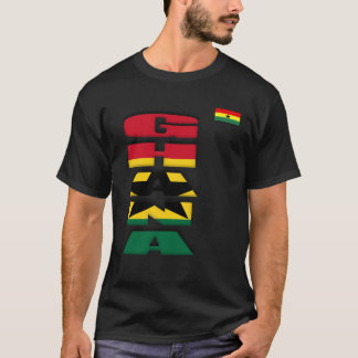 T-shirt Ghana Flag In Heart Ghanaian