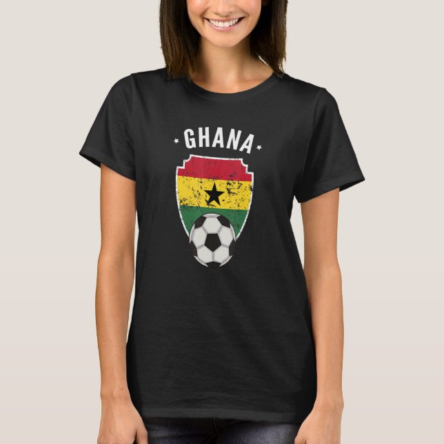 T-shirt Ghana Football Ghana Drapeau Football Ghanéen Prid (Devant)