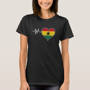 T-shirt Ghana Ghanéen Amour du Coeur Fier Melanin Drapeau