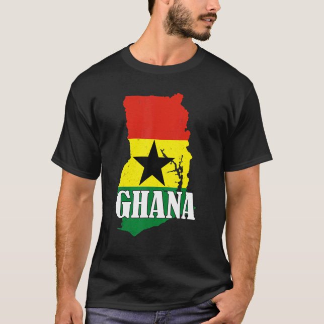 T-shirt Ghana Map Ghanaian Flag Pride (Devant)