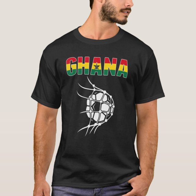 T-shirt Ghana Soccer Ball In Net But Soutenir Le Pied Ghan (Devant)